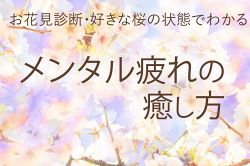 さちこい無料ピックアップ│お花見診断・好きな桜の状態でわかる！あなたのハートが求めるメンタル疲れの癒し方