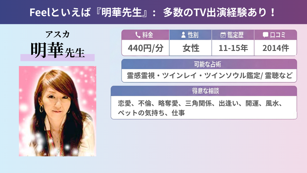 電話占いフィール 明華先生 プロフィール