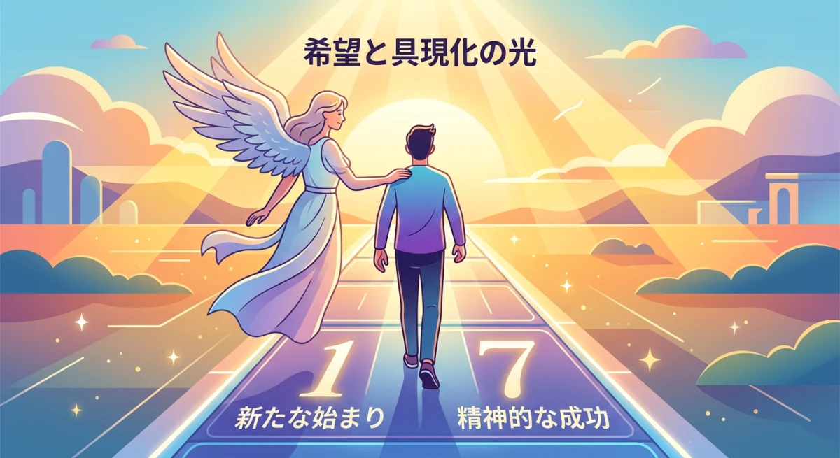 新しい始まりを象徴する「1」と、スピリチュアルな成功や幸運を象徴する「7」