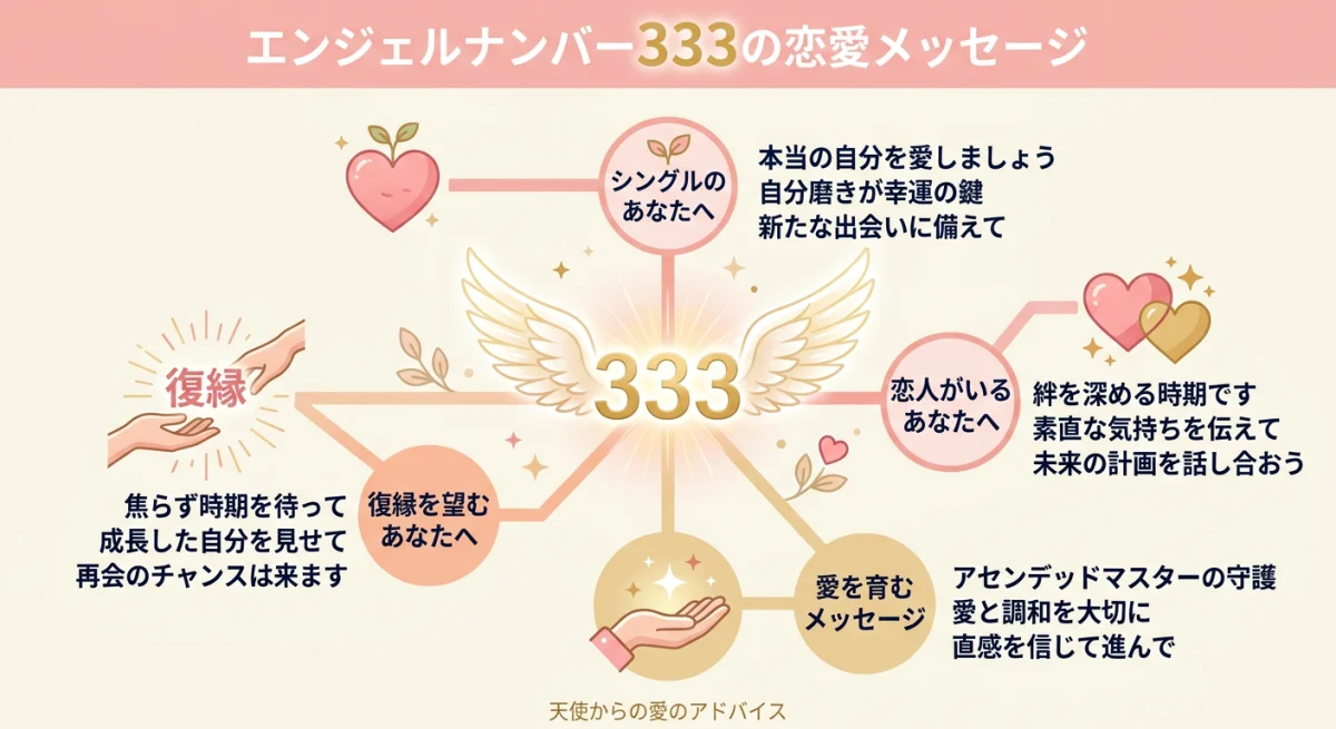 エンジェルナンバー333の恋愛メッセージ